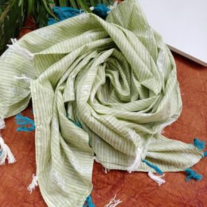 Pure Cotton Square Stole With Tassels
