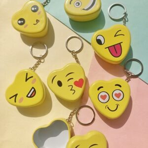 Emoji Cute Tin Box With Key Chain